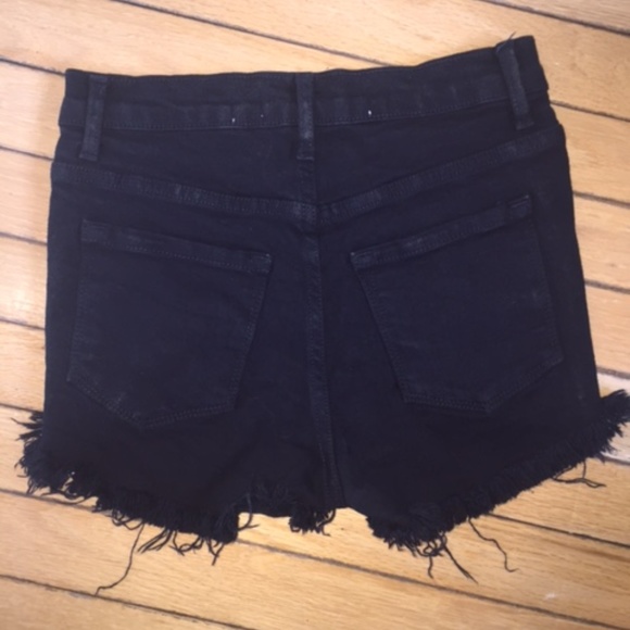 Black High Waist Cutoff Distressed Jean Shorts - Picture 5 of 5